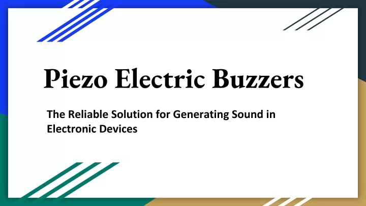 piezo electric buzzers