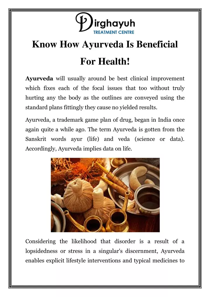 know how ayurveda is beneficial