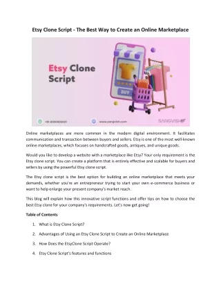 Etsy Clone Script - The Best Way to Create an Online Marketplace