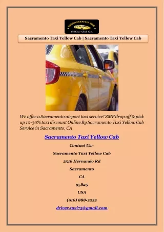 Sacramento Taxi Yellow Cab | Sacramento Taxi Yellow Cab