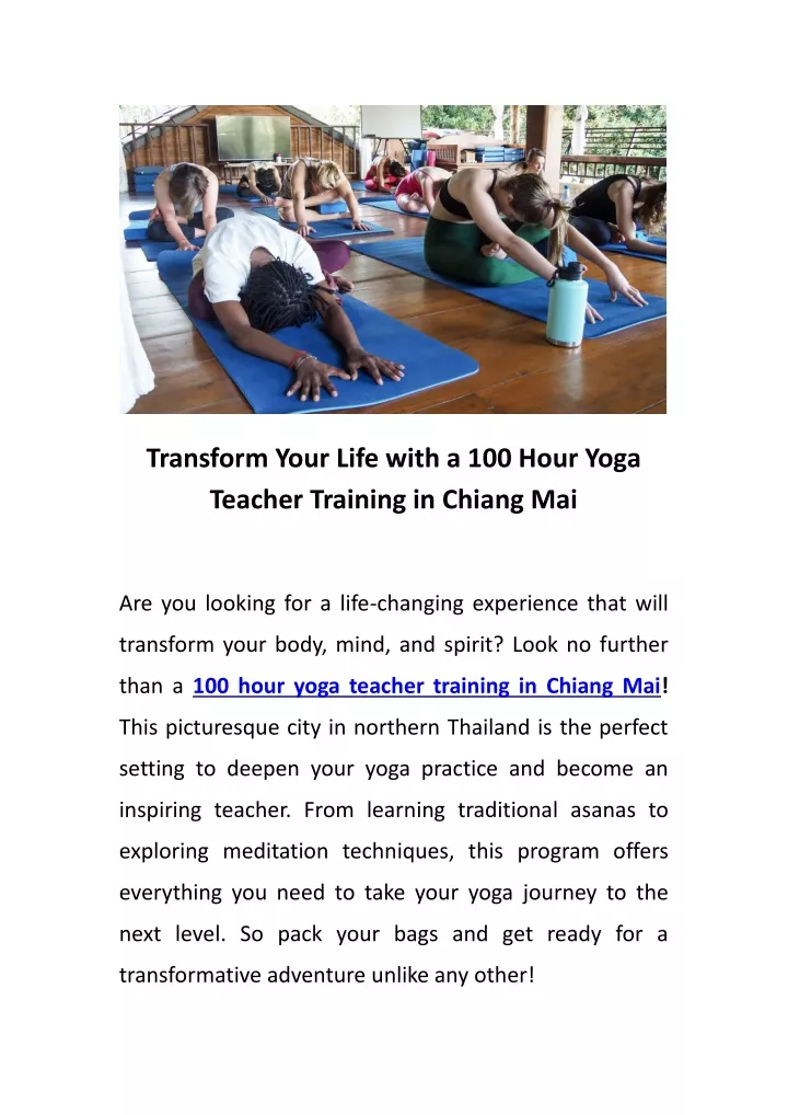 transform your life with a 100 hour yoga teacher