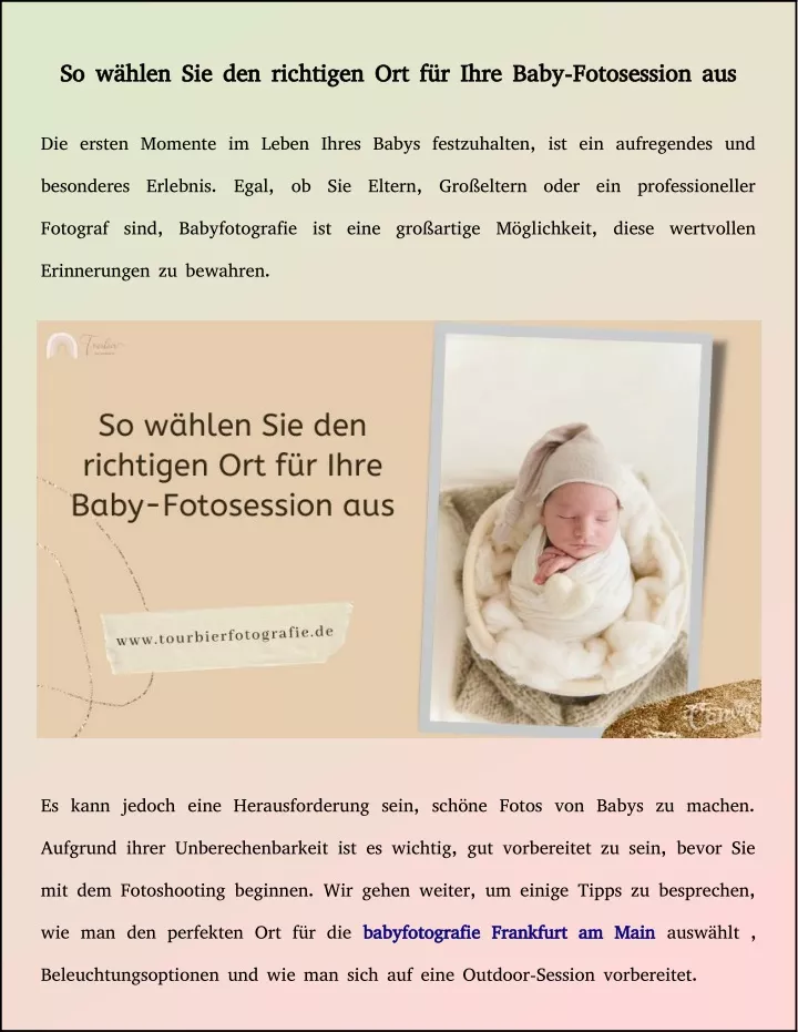 so w hlen sie den richtigen ort f r ihre baby