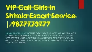 VIP Call Girls in Shimla Escort Service
