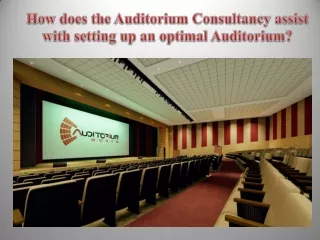 How does the Auditorium Consultancy assist with setting up an optimal Auditorium