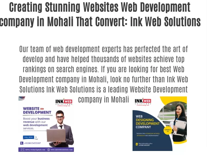 creating stunning websites web development