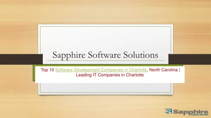 sapphire software solutions