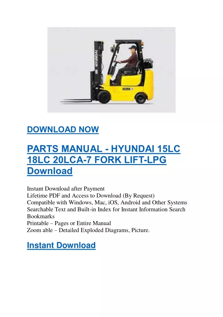 download now parts manual hyundai 15lc 18lc 20lca