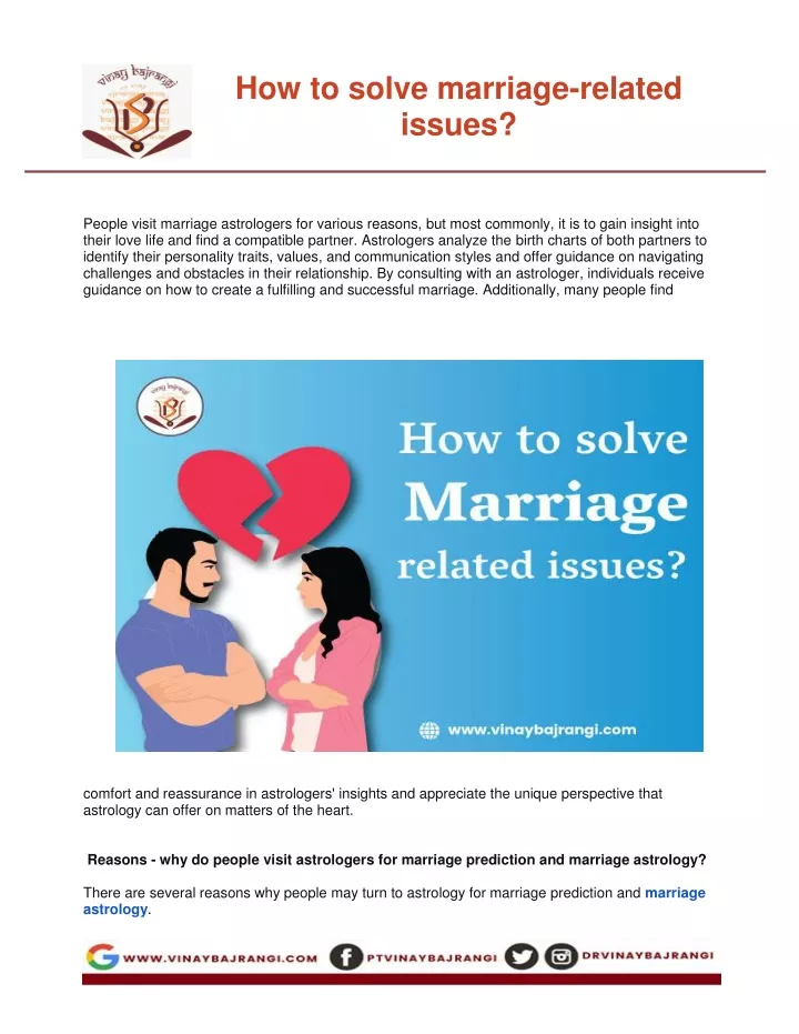 how to solve marriage related issues
