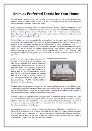 linen as preferred fabric for your home