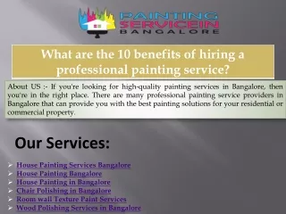 What are the 10 benefits of hiring a professional painting service