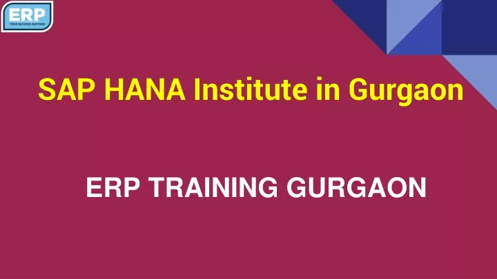 sap hana institute in gurgaon