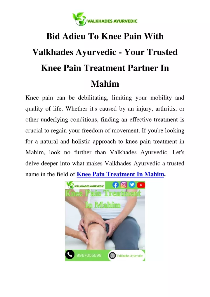 bid adieu to knee pain with