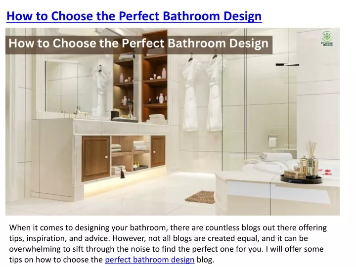 how to choose the perfect bathroom design