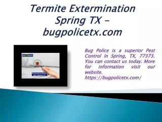 Termite Extermination Spring TX - bugpolicetx.com