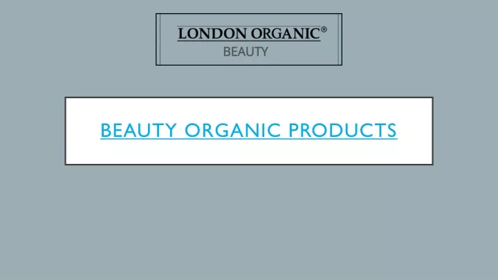 beauty organic products