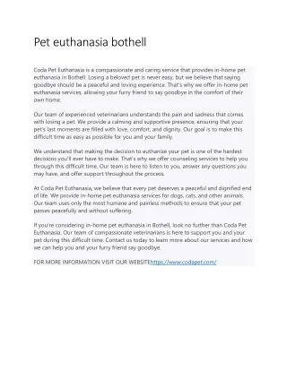 pet euthanasia bothell coda pet euthanasia