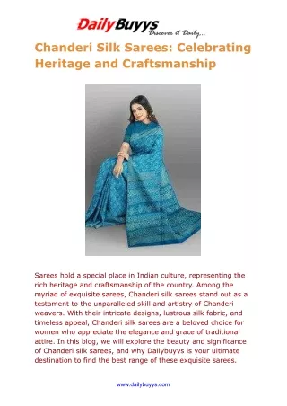 Chanderi Silk Sarees: Celebrating Heritage and Craftsmanship