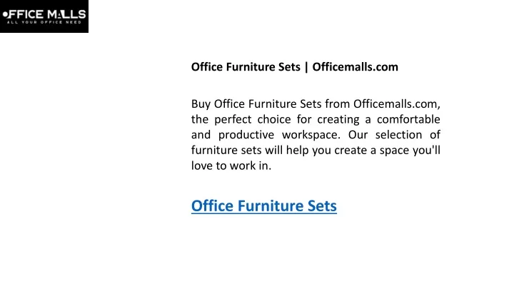 office furniture sets officemalls com