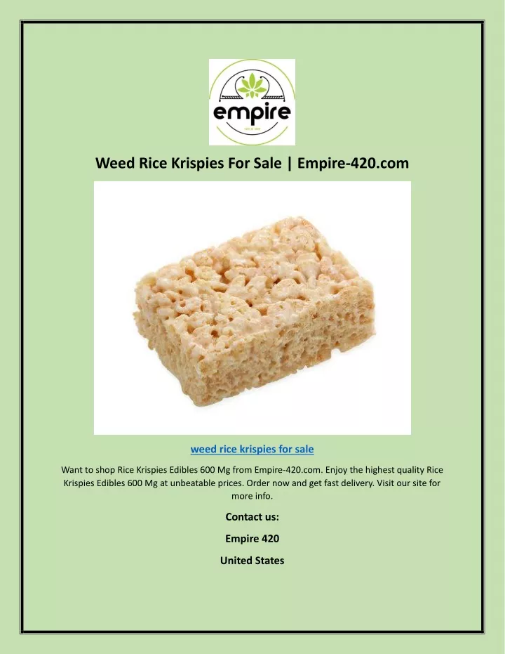 weed rice krispies for sale empire 420 com