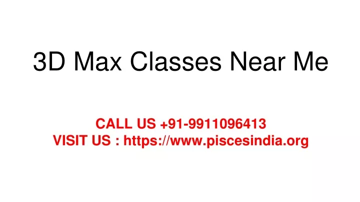 3d max classes near me