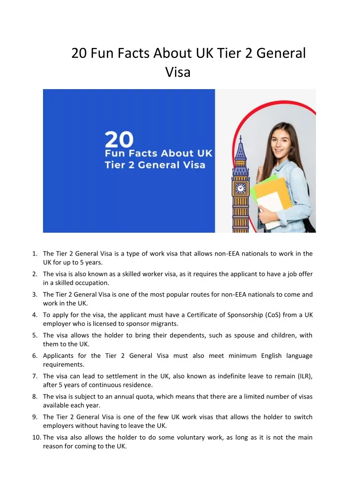 20 fun facts about uk tier 2 general visa