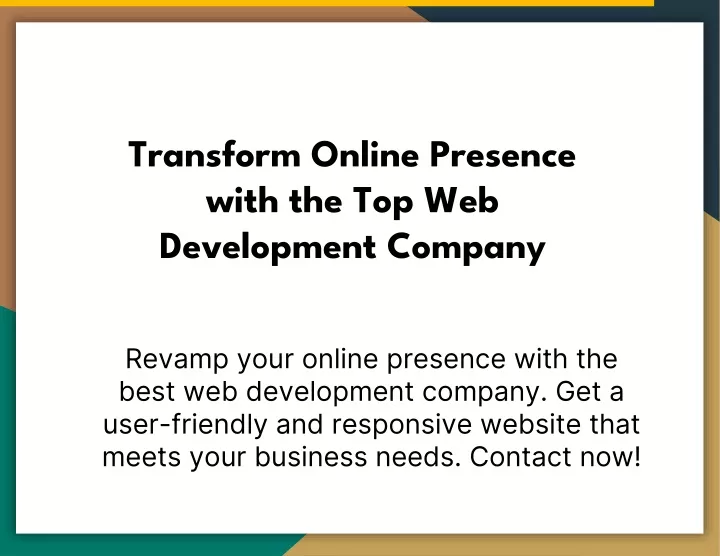 transform online presence with the top web development company