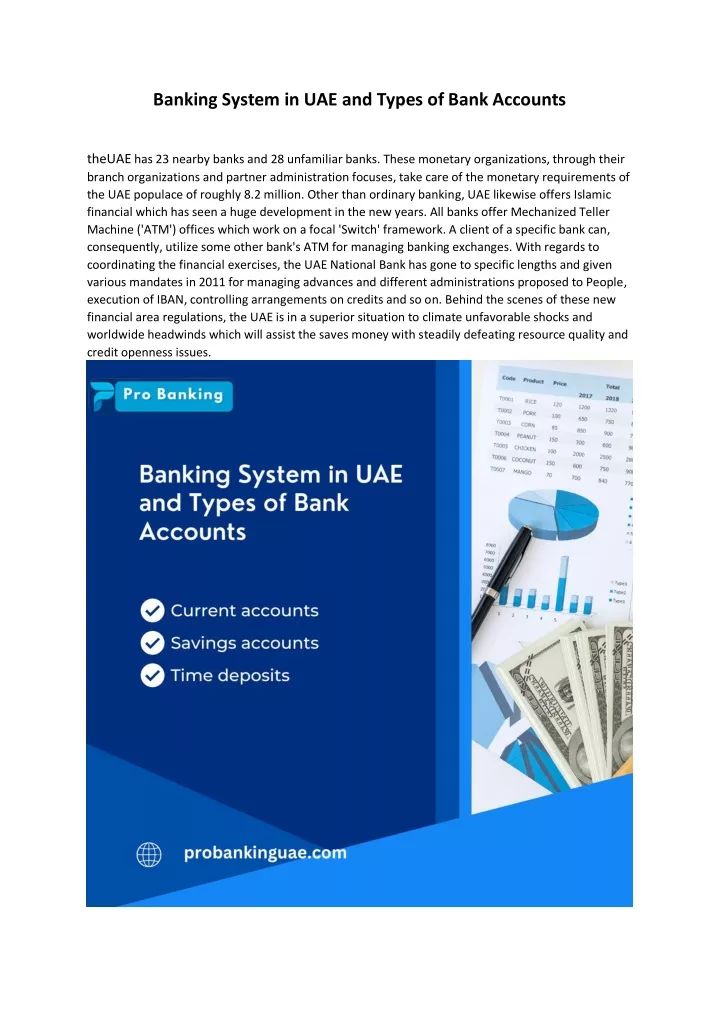 banking system in uae and types of bank accounts