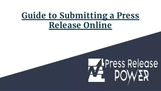 Guide to Submitting a Press Release Online