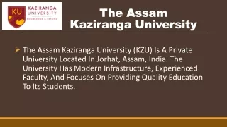 The Assam Kaziranga University