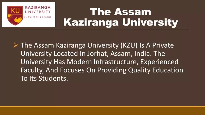 the assam kaziranga university