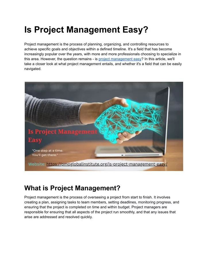 is project management easy