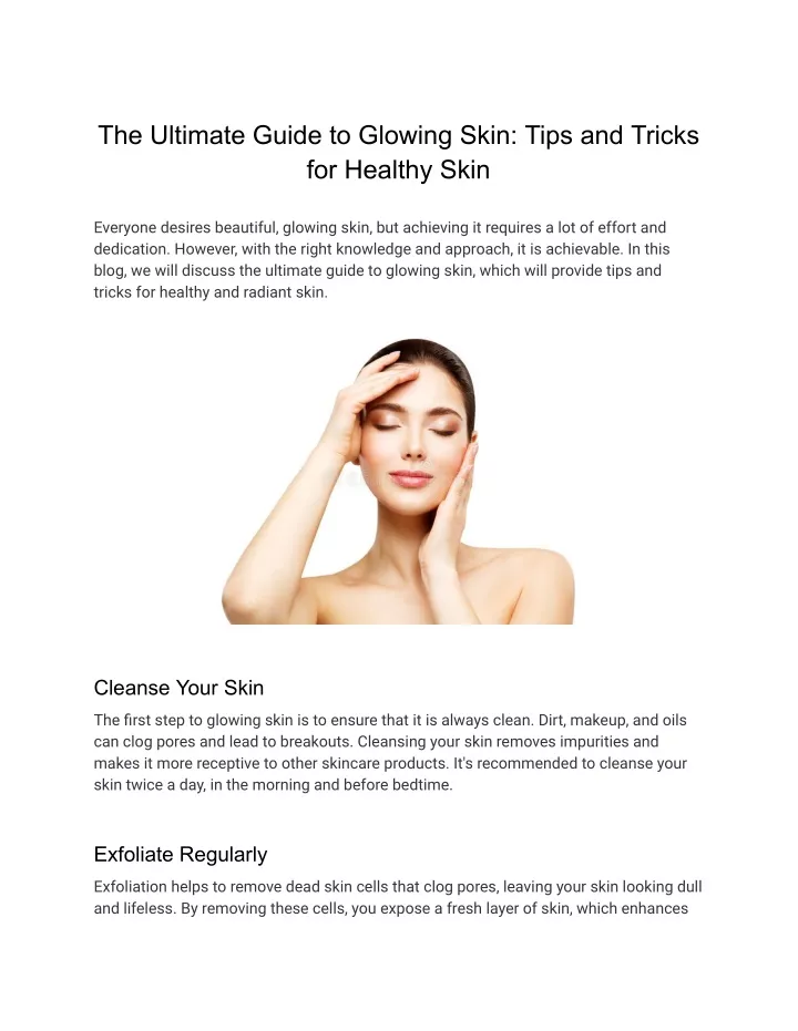 the ultimate guide to glowing skin tips