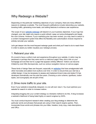 Why Redesign a Website