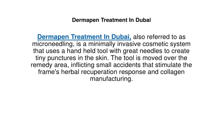 dermapen treatment in dubai