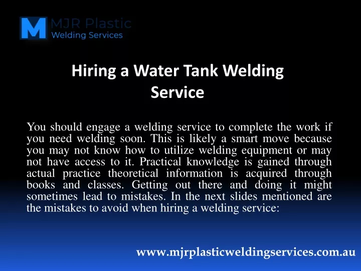 hiring a water tank welding service