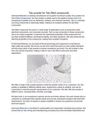 PDF- Talc powder for Talc-filled compounds