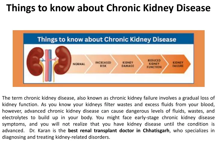 things to know about chronic kidney disease