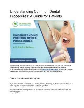 understanding common dental procedures a guide for patients