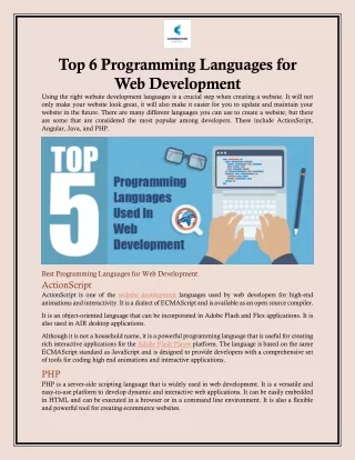 Top 6 Programming Languages for Web Development
