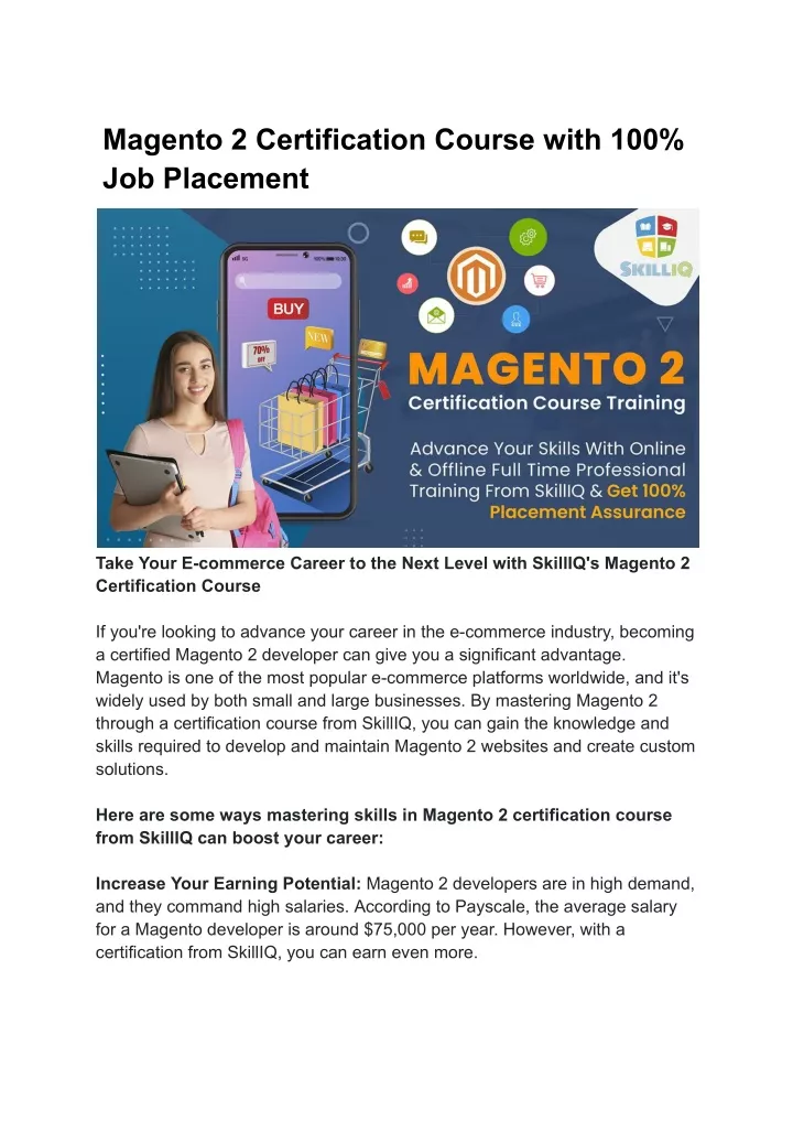 PPT Choose Magento 2 Course Training From SkillIQ PowerPoint