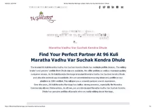 Find Your Perfect Partner At 96 Kuli Maratha Vadhu Var Suchak Kendra Dhule