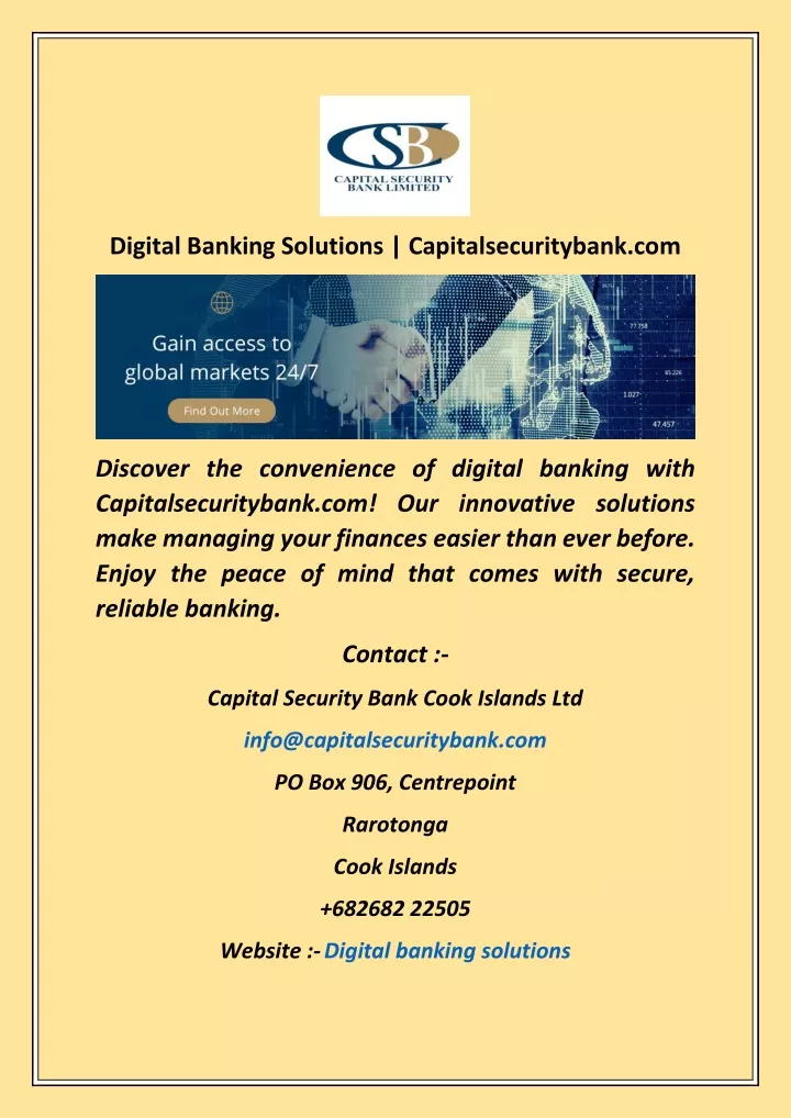 digital banking solutions capitalsecuritybank com