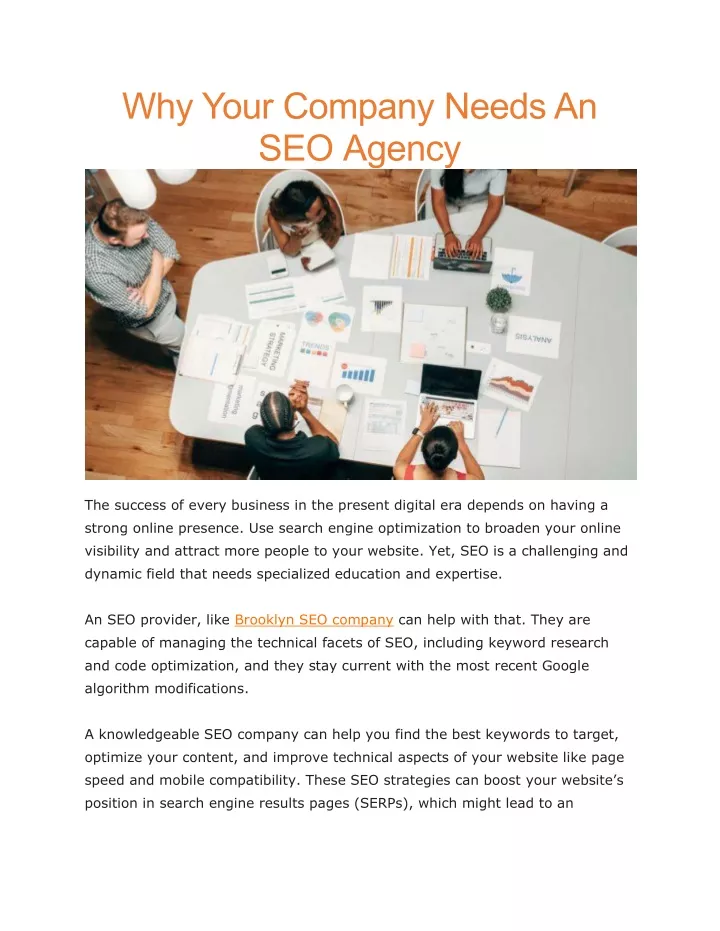 why your company needs an seo agency