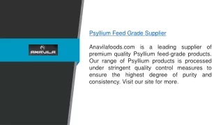 Psyllium Feed Grade Supplier  Anavilafoods.com