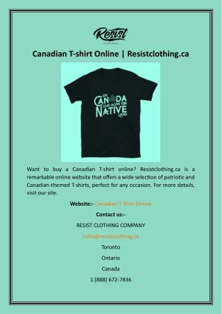 canadian t shirt online resistclothing ca