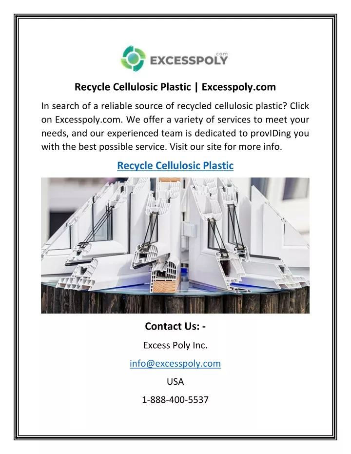 recycle cellulosic plastic excesspoly com