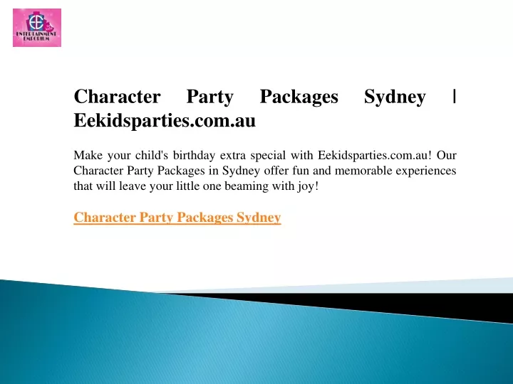 character party packages sydney eekidsparties