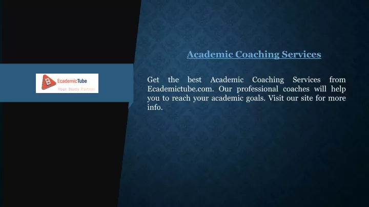 academic coaching services