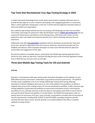 top tools that revolutionize your app testing