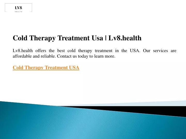 cold therapy treatment usa lv8 health lv8 health